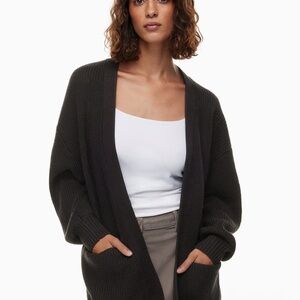 Aritzia Black Open-Front Cardigan